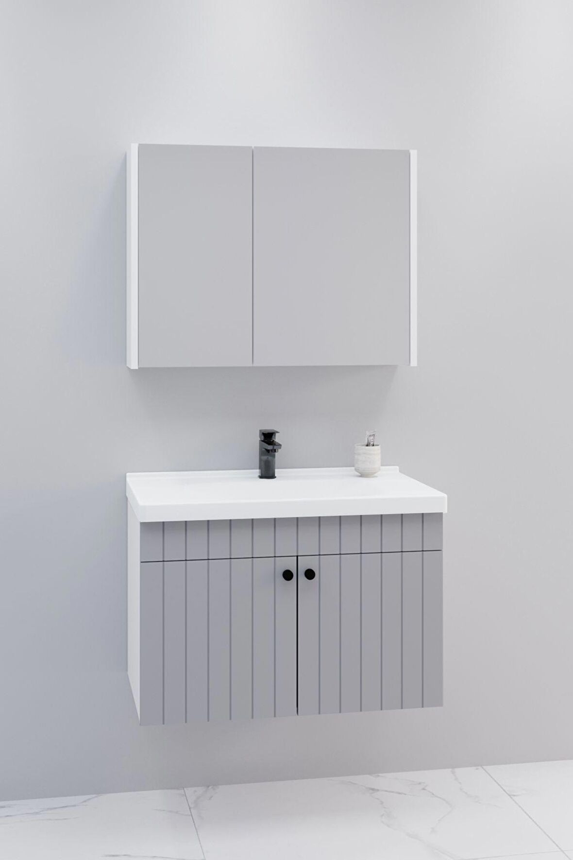 Avien 80 Cm Banyo Dolabı Bgn Aynalı  - Boy Dolap Hariç