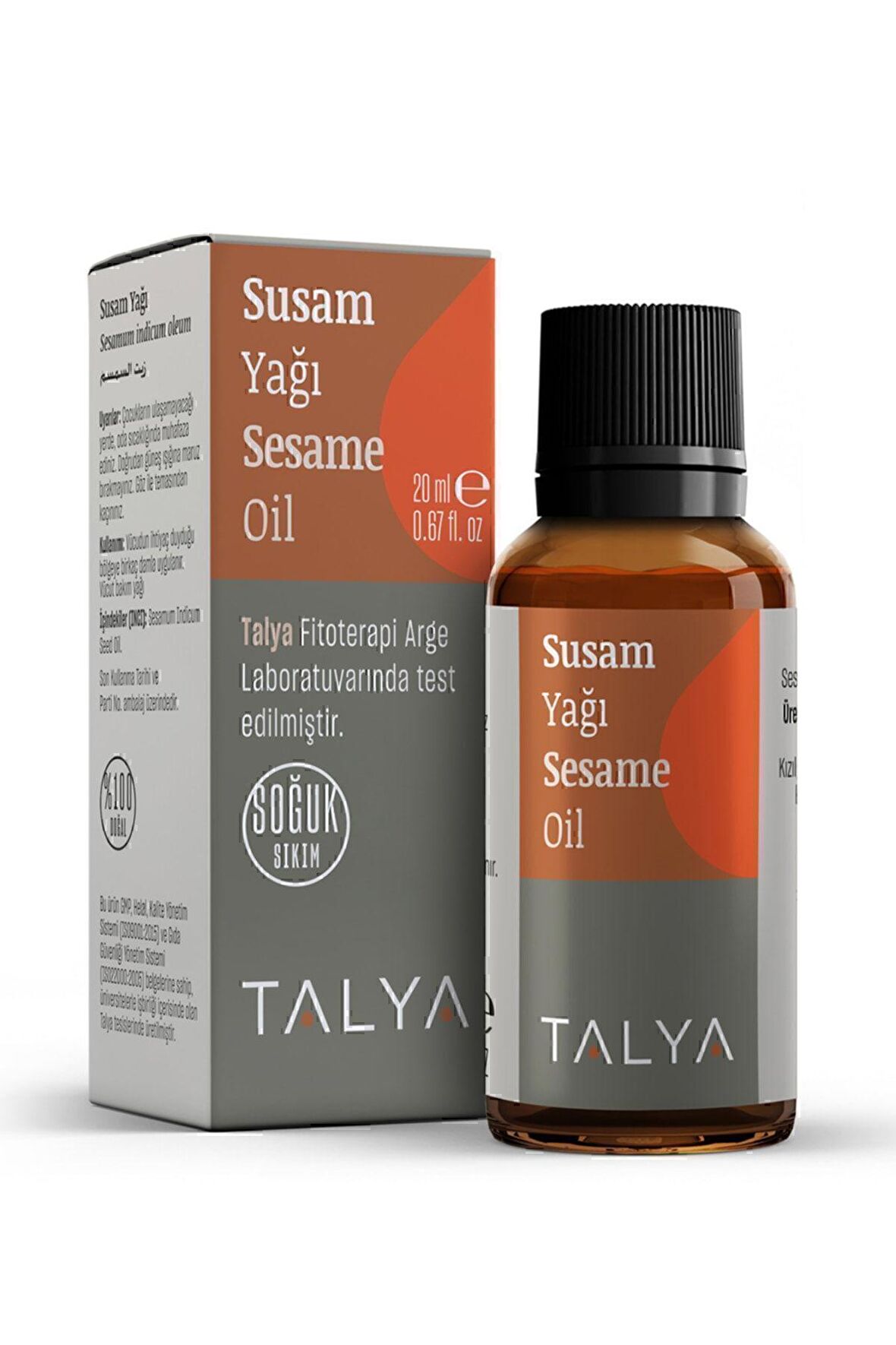 Susam Yağı, Soğuk Sıkım, %100 Saf Ve Doğal, 20 ml