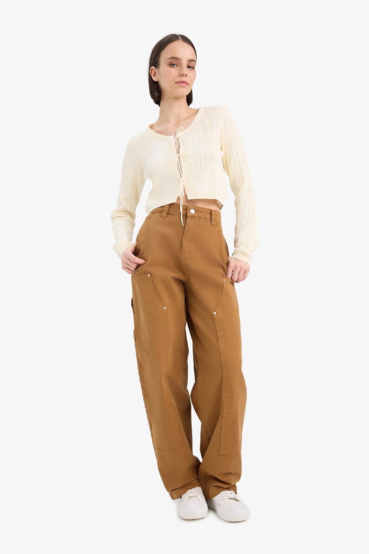 DeFacto Coool Baggy Fit Gabardin Pantolon Cepli Normal Bel E4028AX25SPBG633