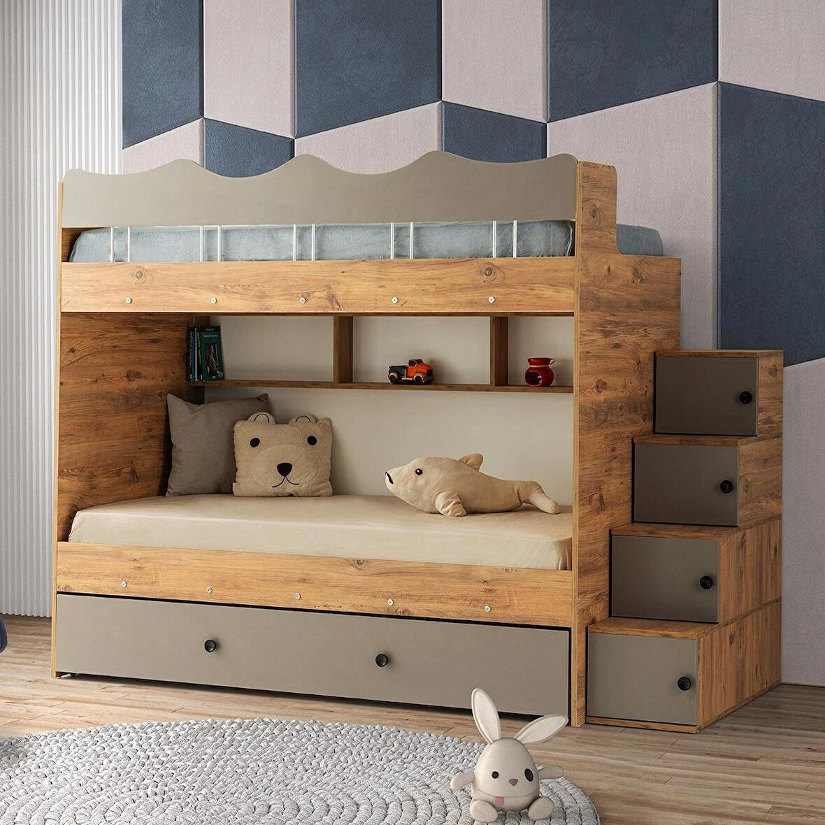 Bulut Yavrulu Ranza Vizon & Ahşap Çelik Destekli %100 MDF