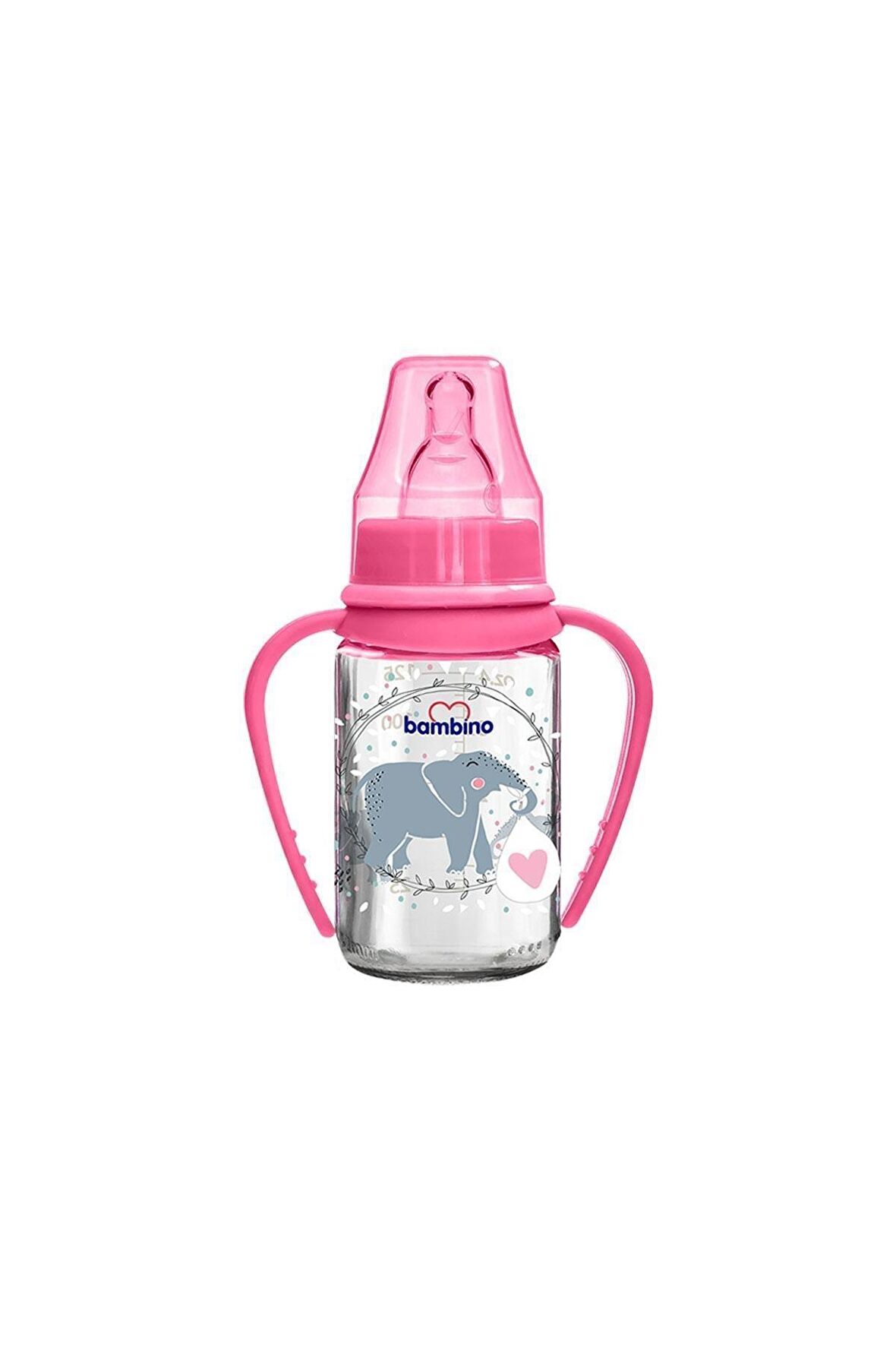 Bambino Cam Kulplu Biberon 125 Ml - Pembe Fil