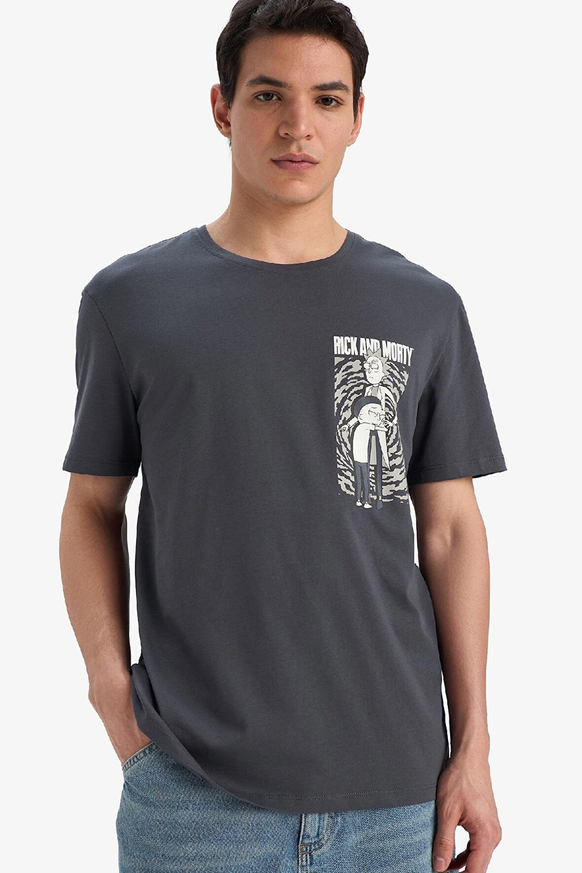 Rick and Morty Regular Fit Bisiklet Yaka Kısa Kollu Tişört