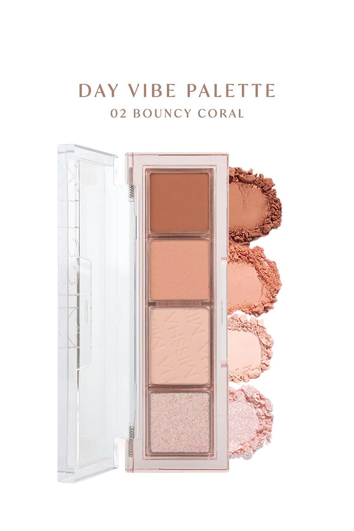 Yoğun Pigmentli Mat ve Işıltılı Tonlar Barındıran 4'lü Far Paleti Day Vibe Palette (#2 Bouncy Coral)