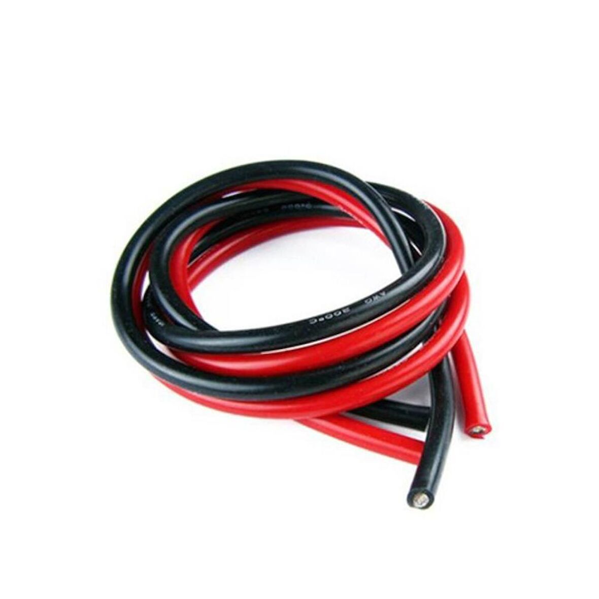 12 AWG 1 Metre Siyah ve Kırmızı Silikon Kablo
