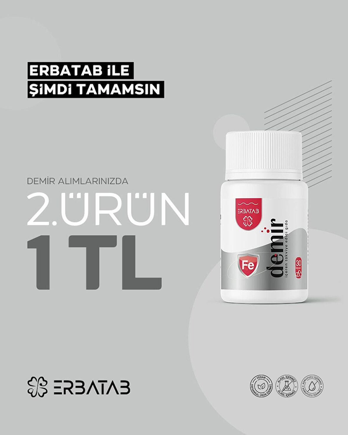 Erbatab Demir 30 Kapsül