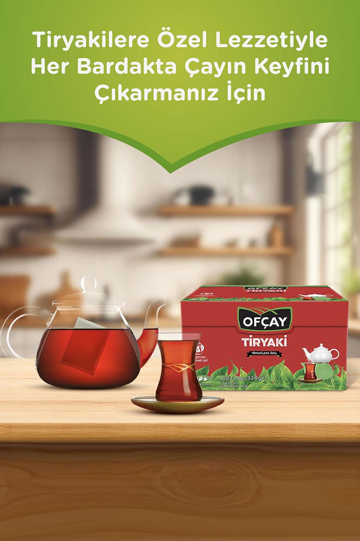 Ofçay Tiryaki 100 x 3.2gr Demlik Poşet Çay