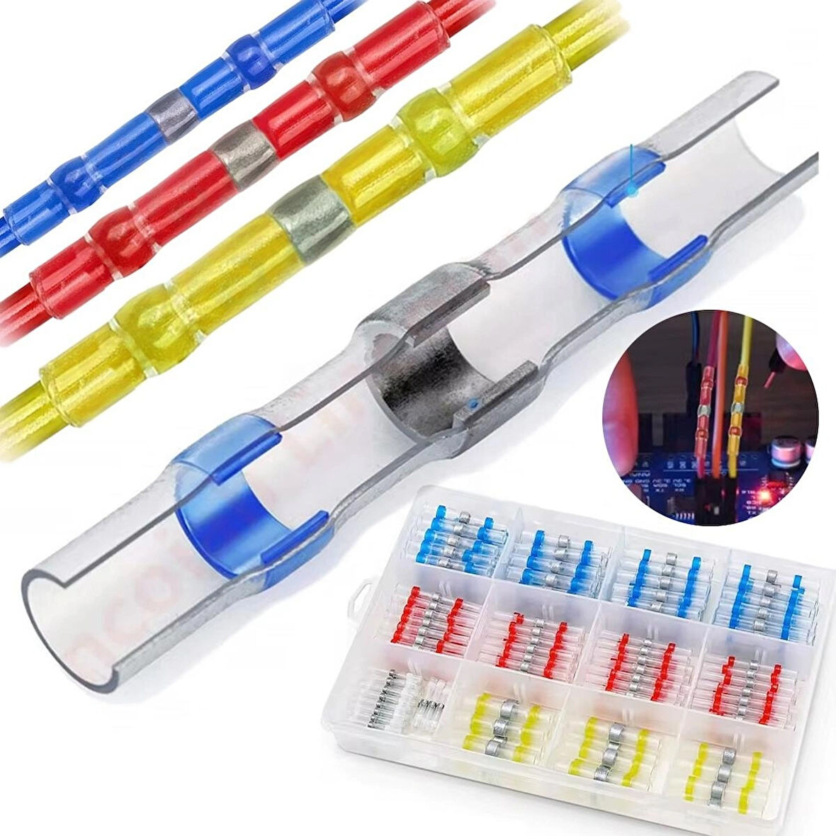 2026 Yeni Nesil Lehimli Makaron  300 Adet 4 Farklı Boyut Isıyla Daralan Lehim Yapan Prtatik Makaron