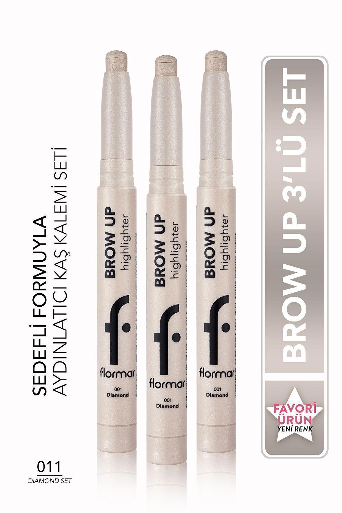 Flormar Aydınlatıcı Kaş Kalemi Brow Up 3'lü Set- Diamond