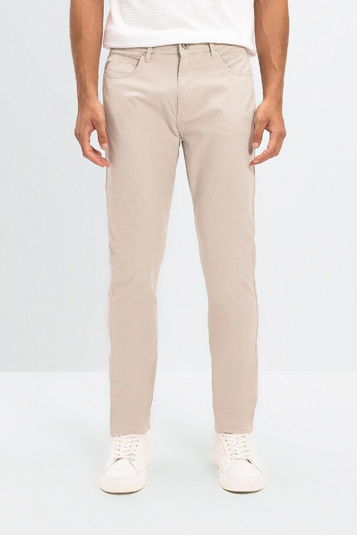DeFacto Chino Kanvas Pantolon Slim Fit Dar Kesim Pamuklu Esnek Dar Paça C9441AX24AUBG170