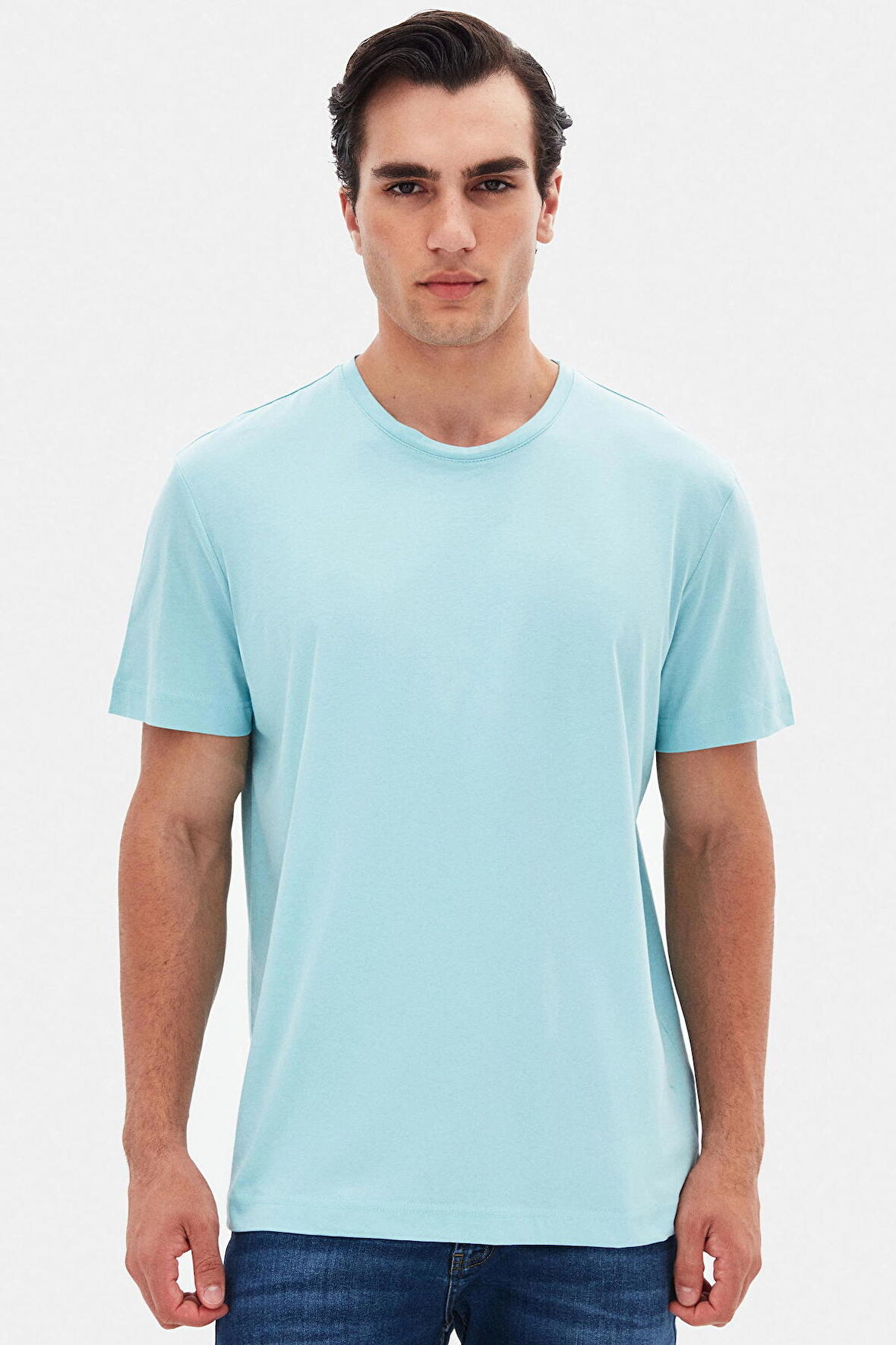 Ds Damat Comfort Turkuaz %100 Pamuk T-Shirt 6HC14ORT02005