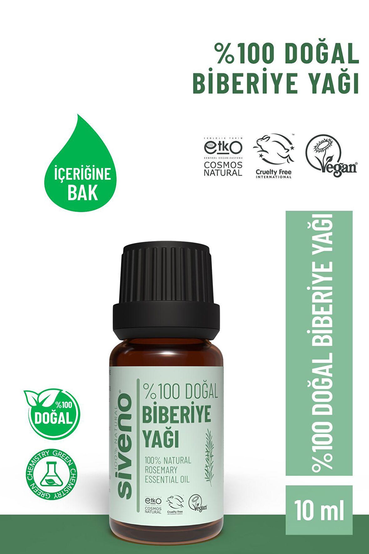 Siveno %100 Doğal Biberiye Uçucu Yağı 10 ml