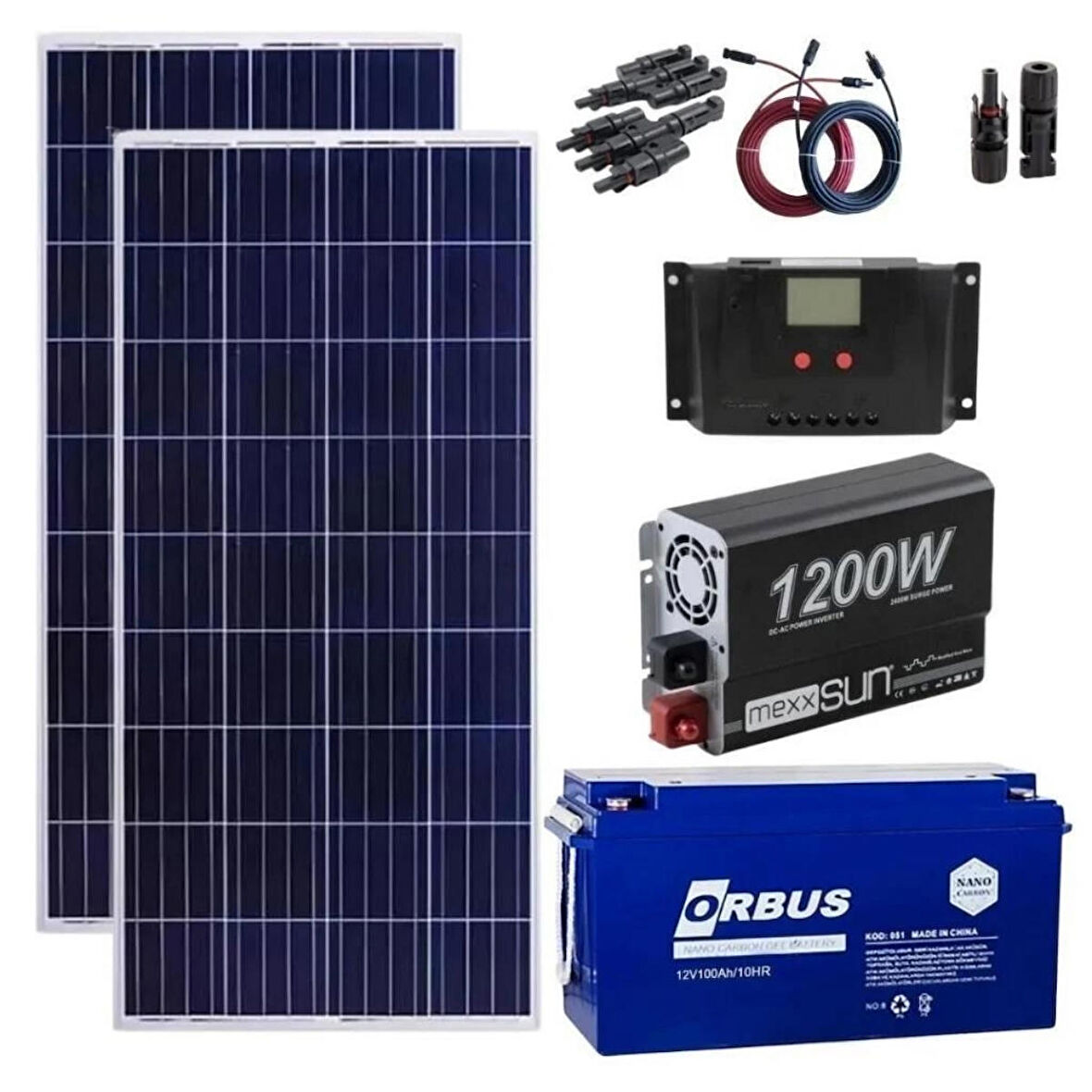 1200 WATT TV AYDINLATMA BAĞ EVİ GÜNEŞ ENERJİSİ 170W SOLAR PAKET 