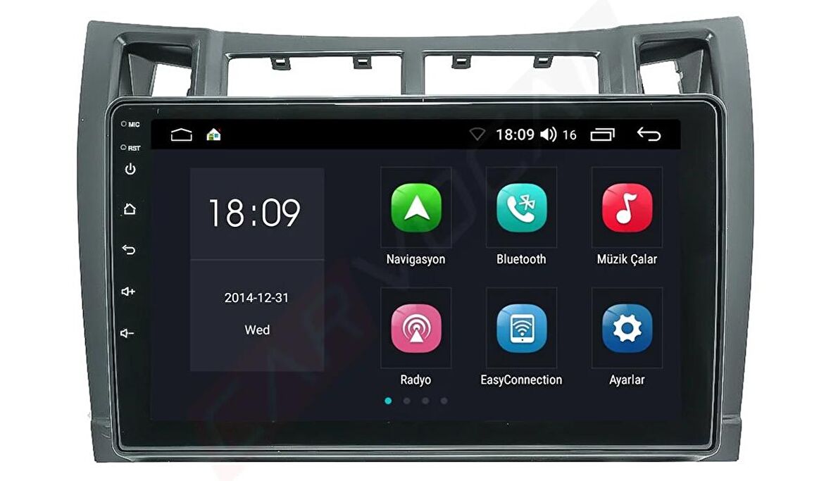 Toyota Yaris (Kare) (2005-2012) Uyumlu Android Multimedya Sistemi – 4 Çekirdek İşlemci, 4GB RAM, 64GB Hafıza, CarPlay & Android Auto, Geri Görüş Kamerası