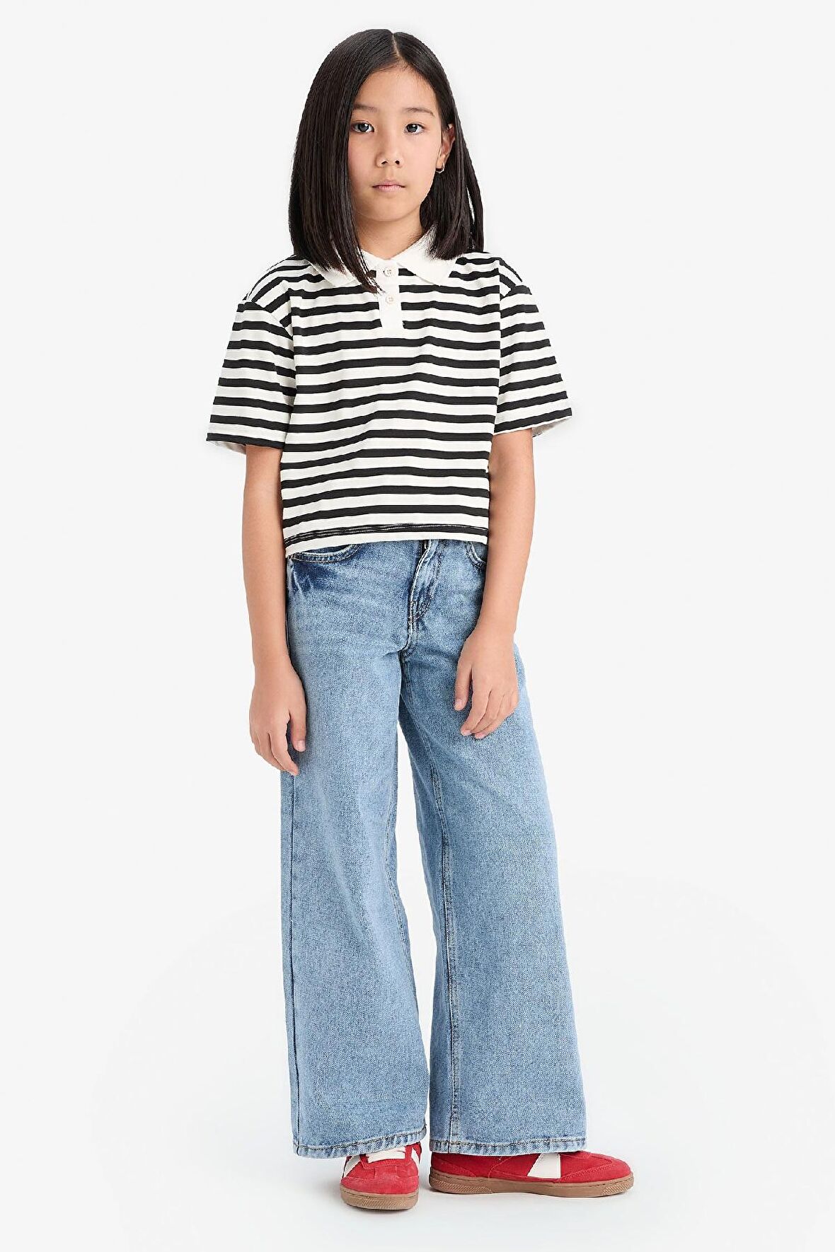 Kız Çocuk Wide Leg Geniş Paça Jean Pantolon