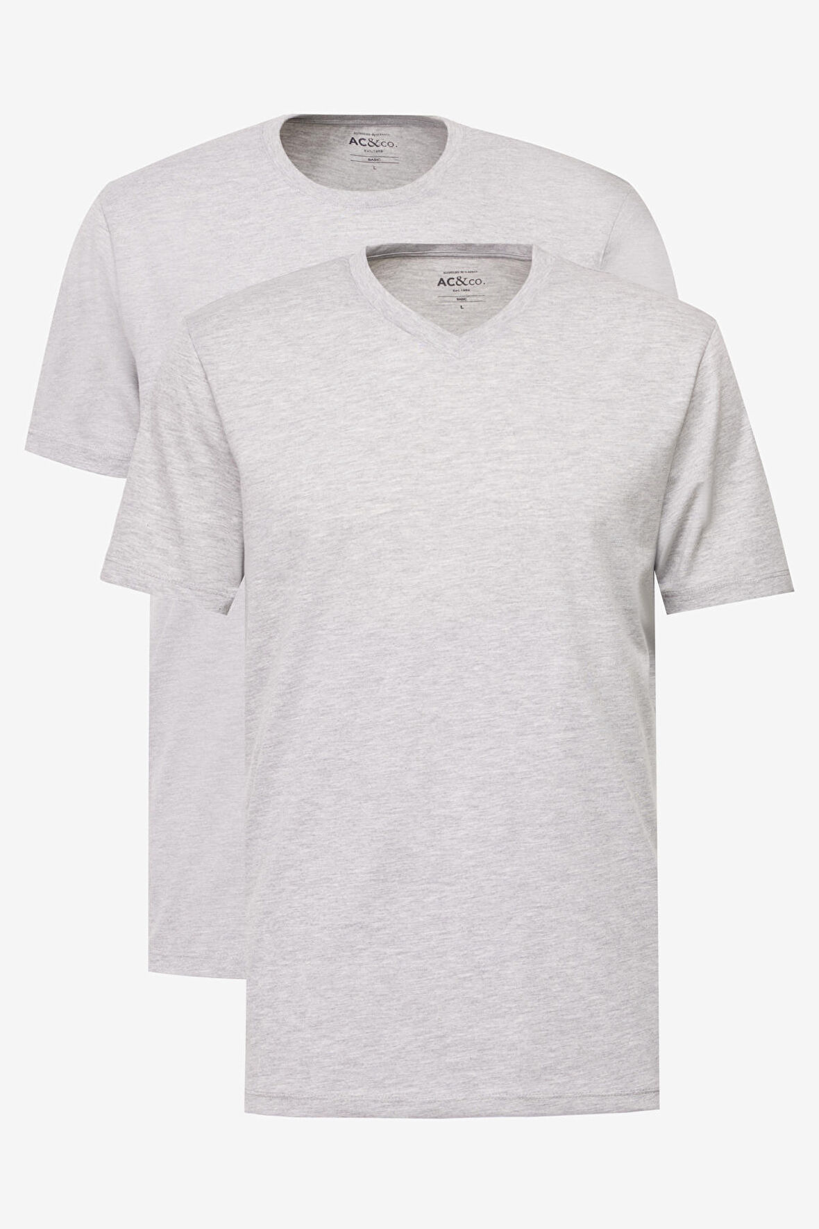 2'li Paket Slim Fit Dar Kesim Pamuklu Basic Tişört