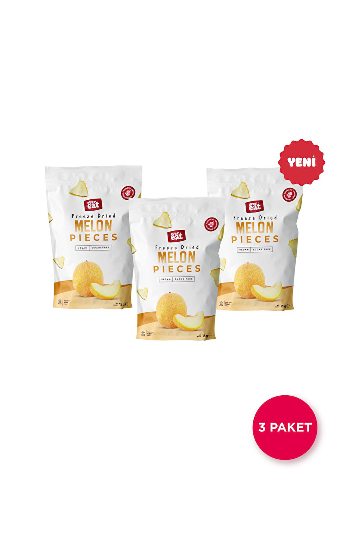 Kavun Kuru Meyve Cipsi 15 G X 3 Adet Dondurularak Kurutulmuş Meyve