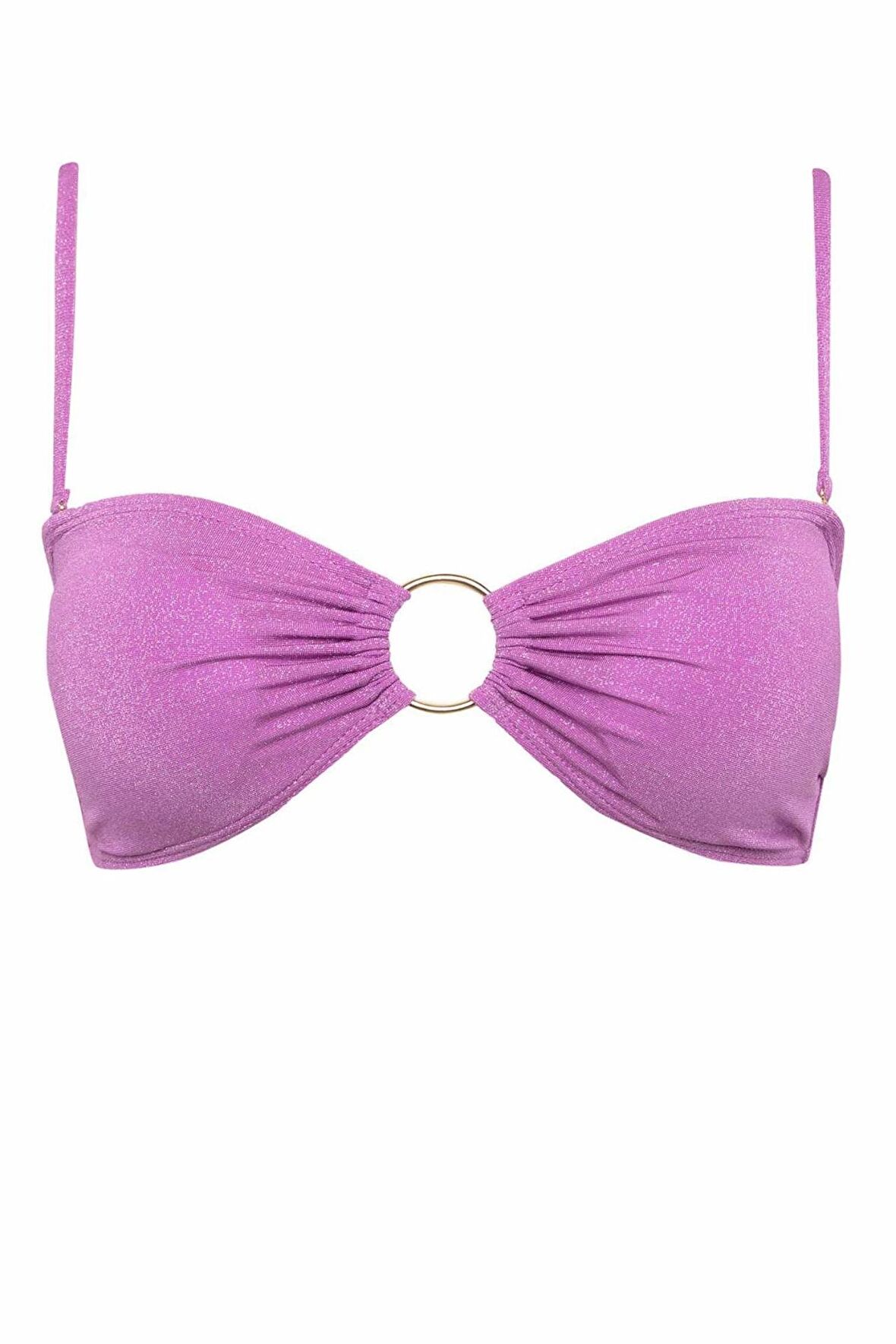 DeFacto Regular Fit Parlak Kumaş Bikini Üstü-Fall in Love B7471AX24SMPR442
