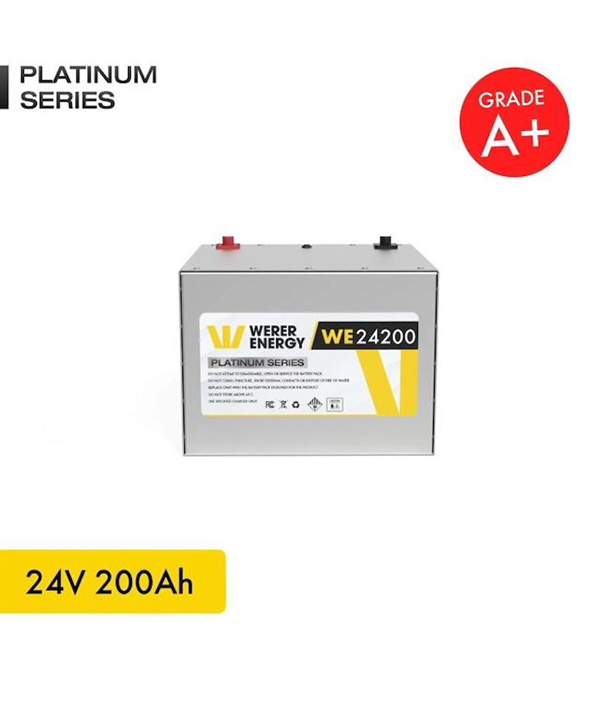 24V 200Ah LiFePO4 Platinum Series Bluetooth'lu Lityum Demir Fosfat Akü 