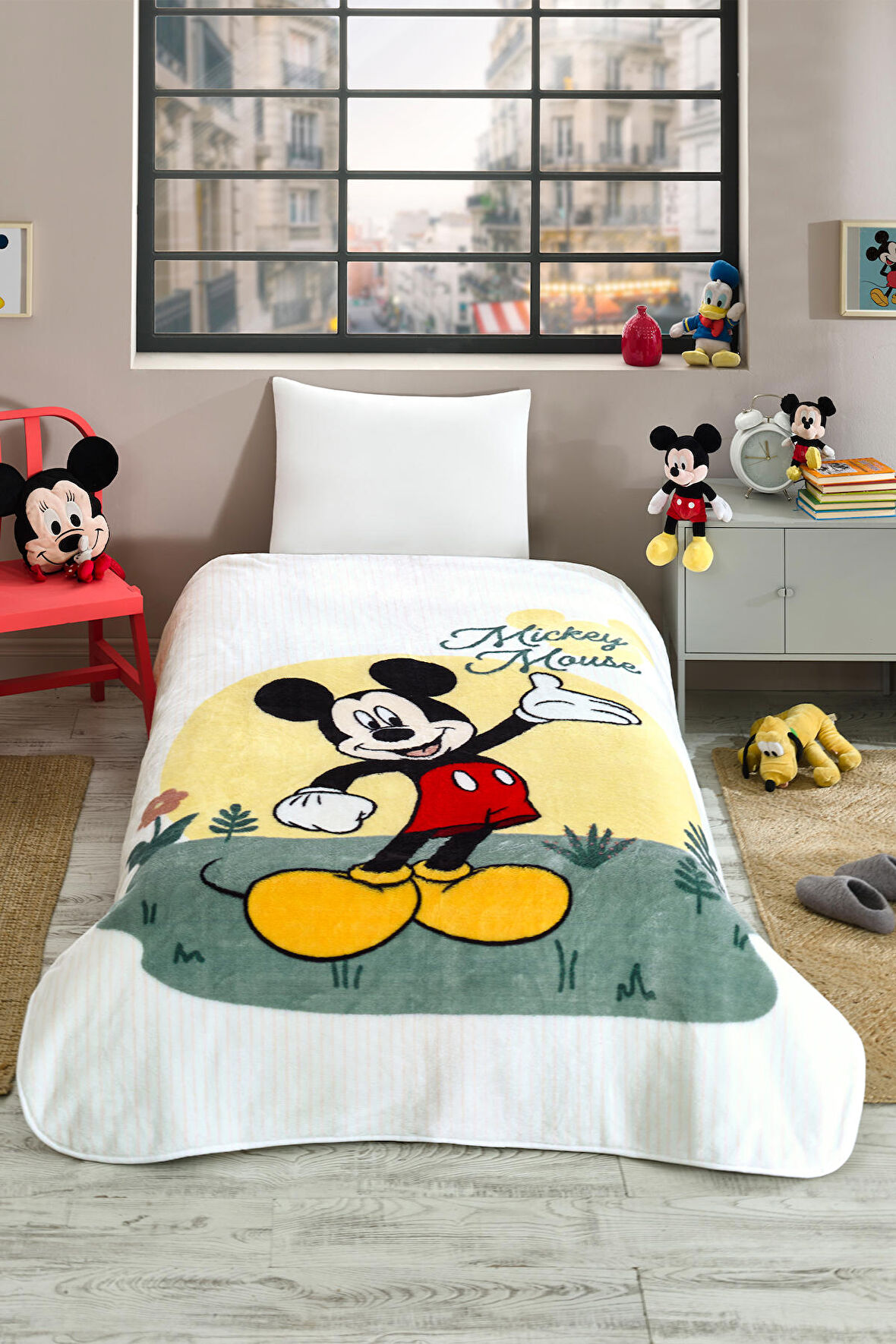 Özdilek Mickey Mouse Happines Disney Lisanslı Tek Kişilik Çocuk Battaniyesi 155x215 cm