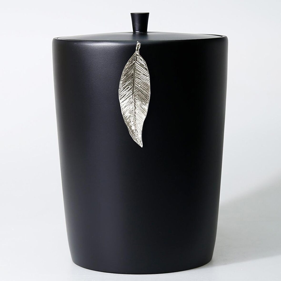 Leaf Çöp Kovası Siyah Gümüş