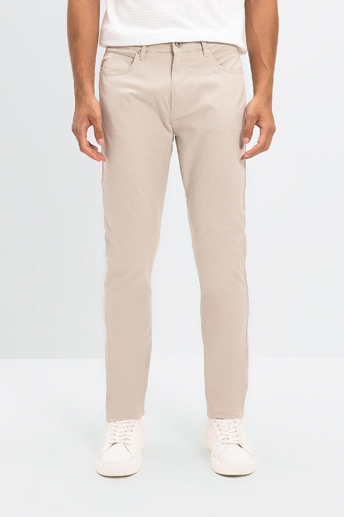 DeFacto Chino Kanvas Pantolon Slim Fit Dar Kesim Pamuklu Esnek Dar Paça C9441AX24AUBG170