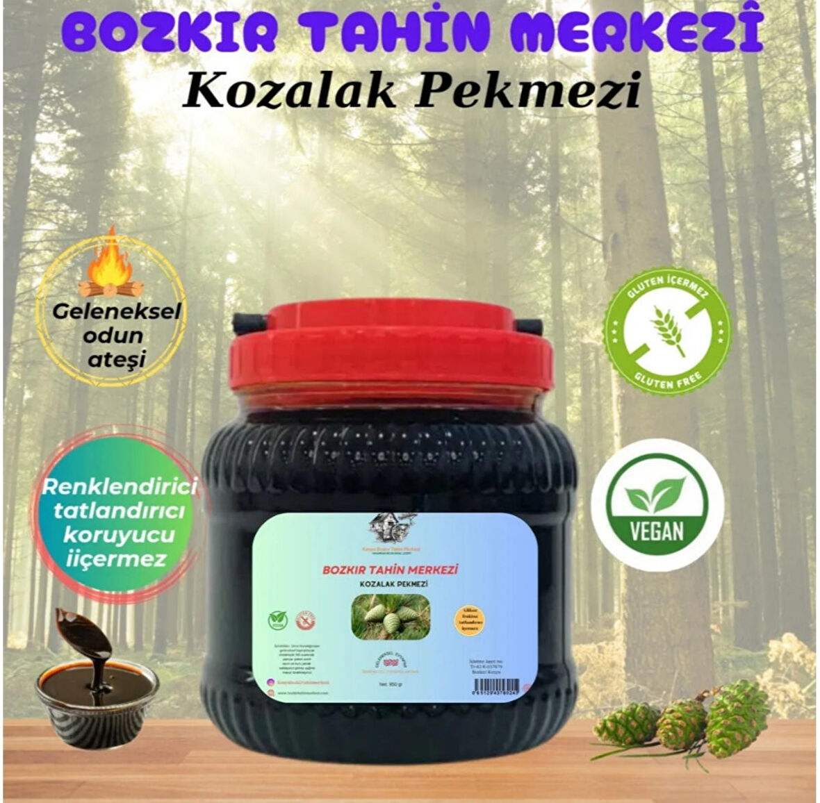 Bozkır Tahin Merkezi Çam Kozalağı Köy Pekmezi 950 gr (Doğal&katkısız)