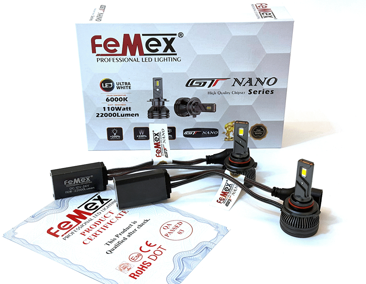 FEMEX GT NANO Pro Csp LEXTAR Hır2 9012 Led Xenon Led Headlight