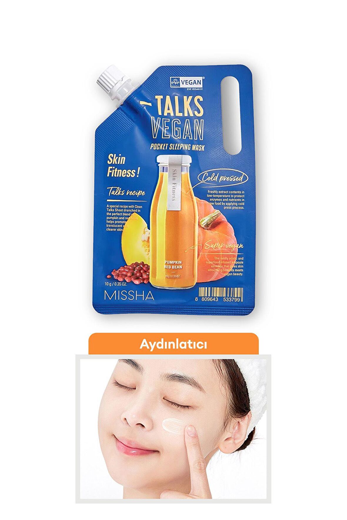 Sağlıklı Bir Görünüm Sunan Vegan Uyku Maskesi Talks Vegan Squeeze Pocket Sleeping Mask(Skin Fitness)