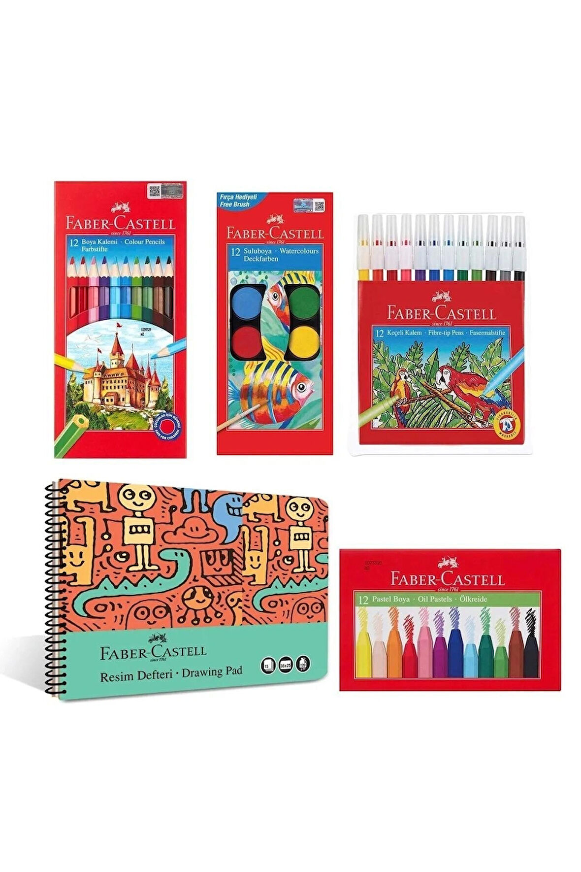 Faber Castell Boyama Seti Ve Resim Defteri 25x35