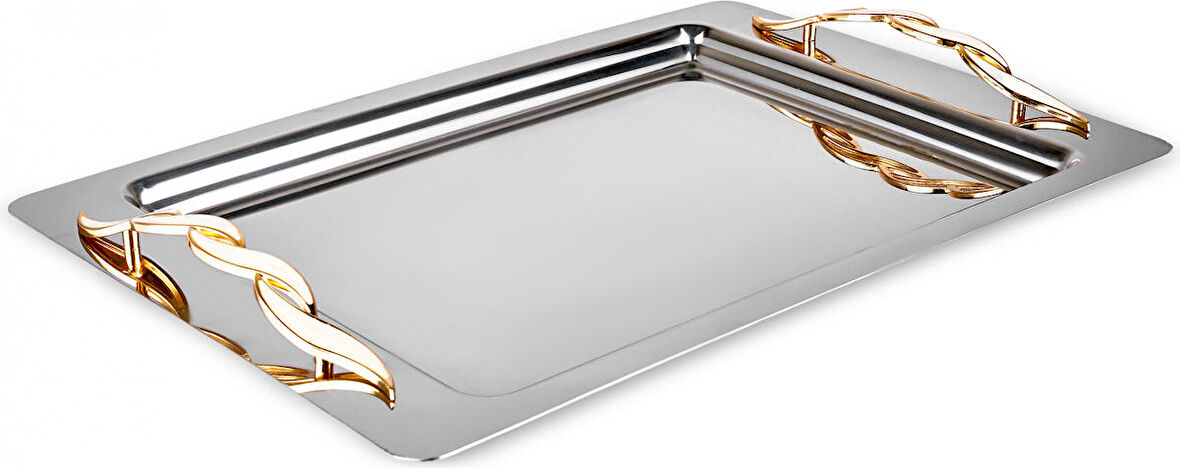 Karaca Nevra Gold Çelik Tepsi 42 cm