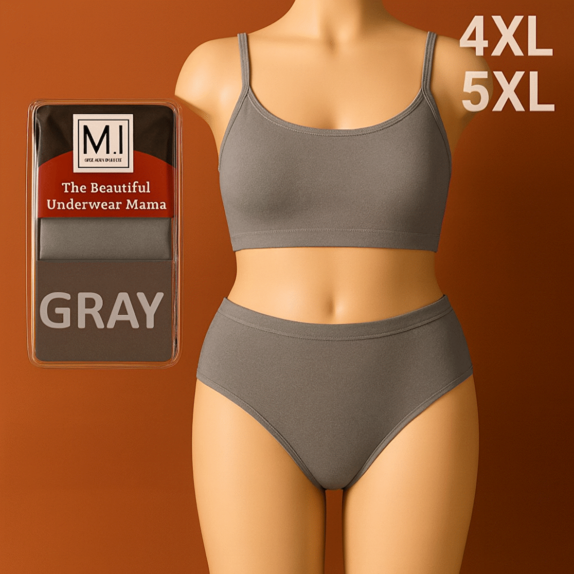 Kadın MI Külot Büyük Beden Yüksek Bel 1. Kalite GRİ Renk 4XL ve 5XL Seçenekleriyle