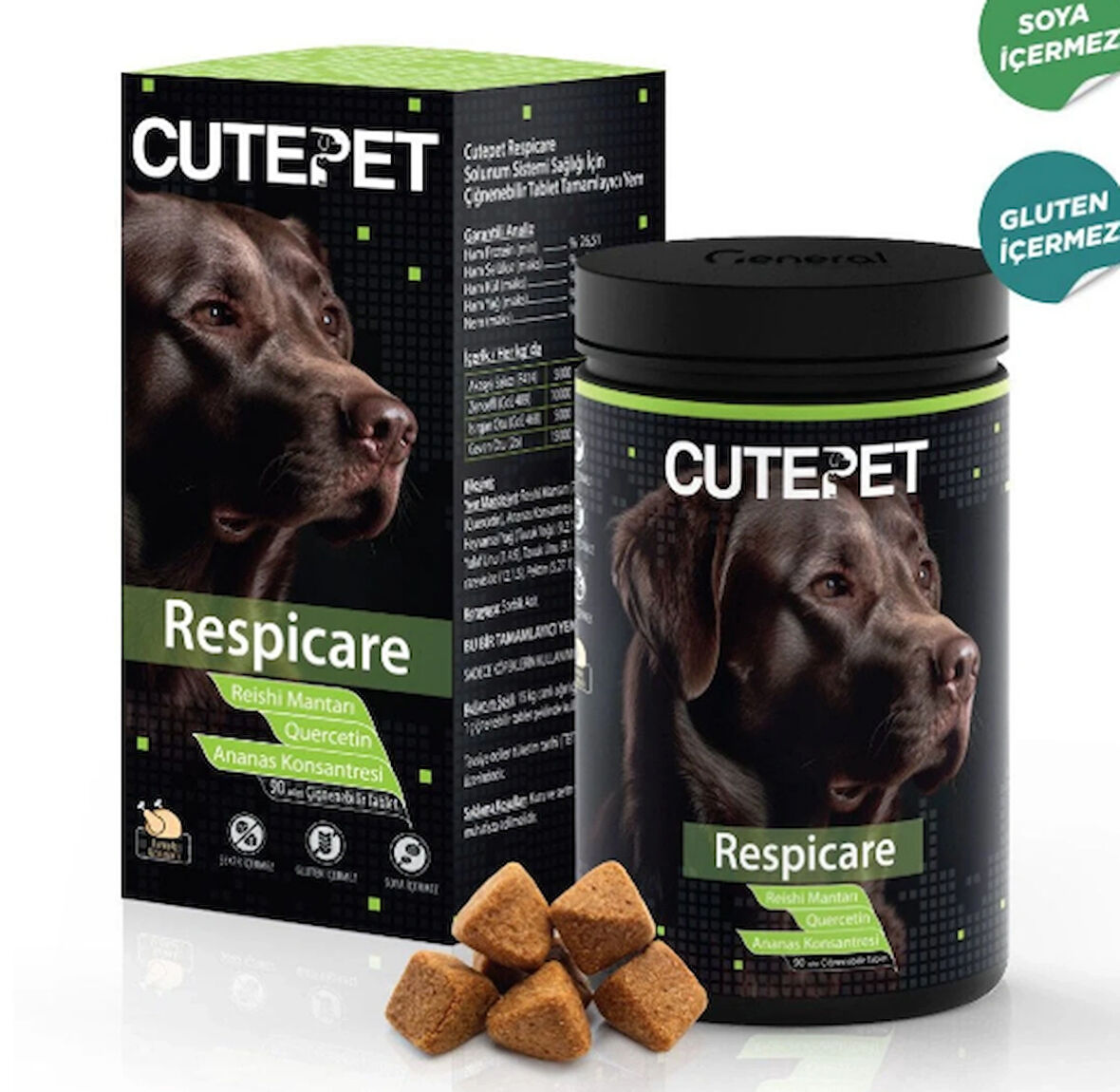 Cutepet Respicare Kedi Solunum Sistemi Sağlığı Için Ödül Maması Formunda Çiğnenebilir 90 Tablet