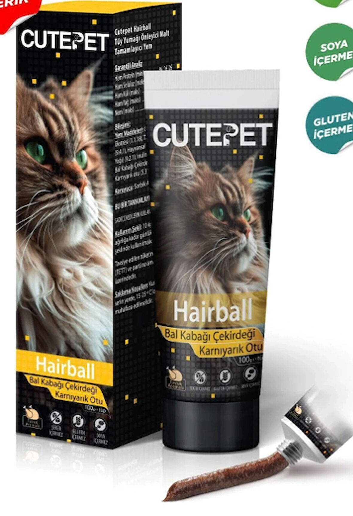 Cutepet Hairball Tüy Yumağı Önleyici Kedi Maltı 100 gr