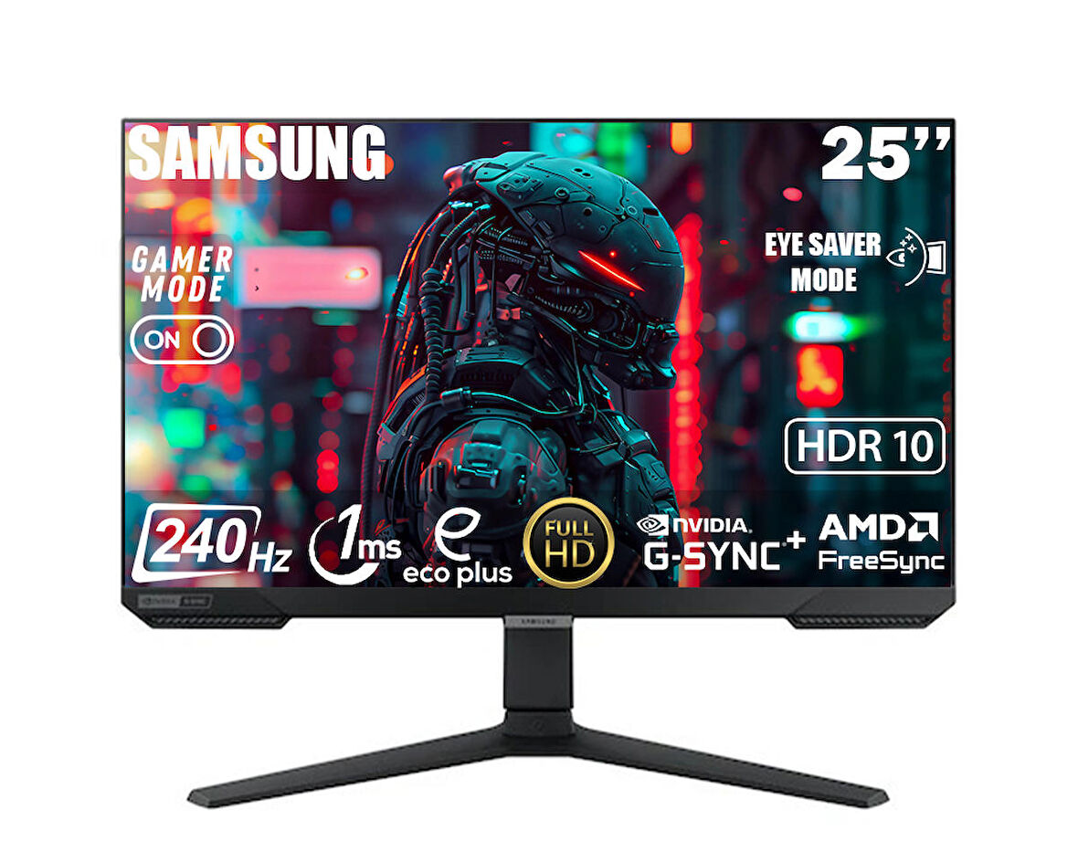 Samsung Odyssey G4 LS25BG400EUXUF 25" 1ms 240Hz FHD HDR10 IPS G-Sync Gaming Monitör