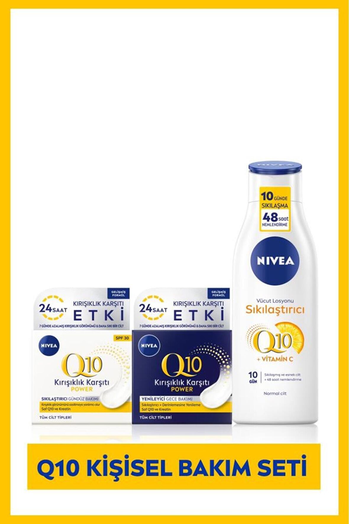 Nivea Q10 Gündüz Gece Bakım Kremi 50 ml Losyon 250 ml Hediye!