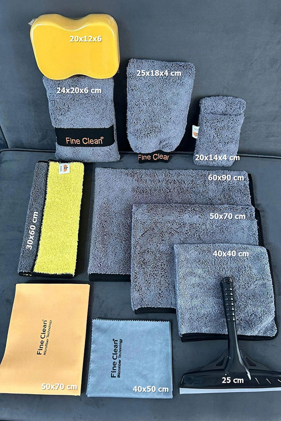 ( 11 Parça ) Full Set Mikrofiber Oto Yıkama Temizleme Araç Kurulama Bez , Eldiven Sünger Araba Bezleri