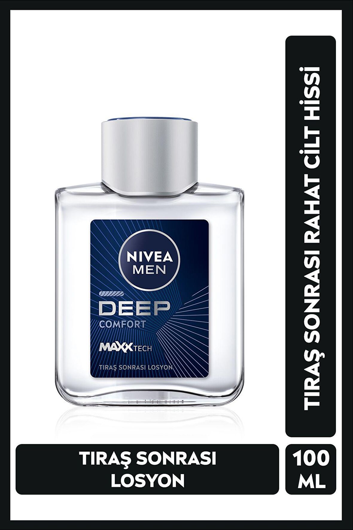 Nivea MEN Erkek Tıraş Sonrası Losyon Deep Dimension Comfort 100ml, Erkeksi Koku, Yüksek Performans