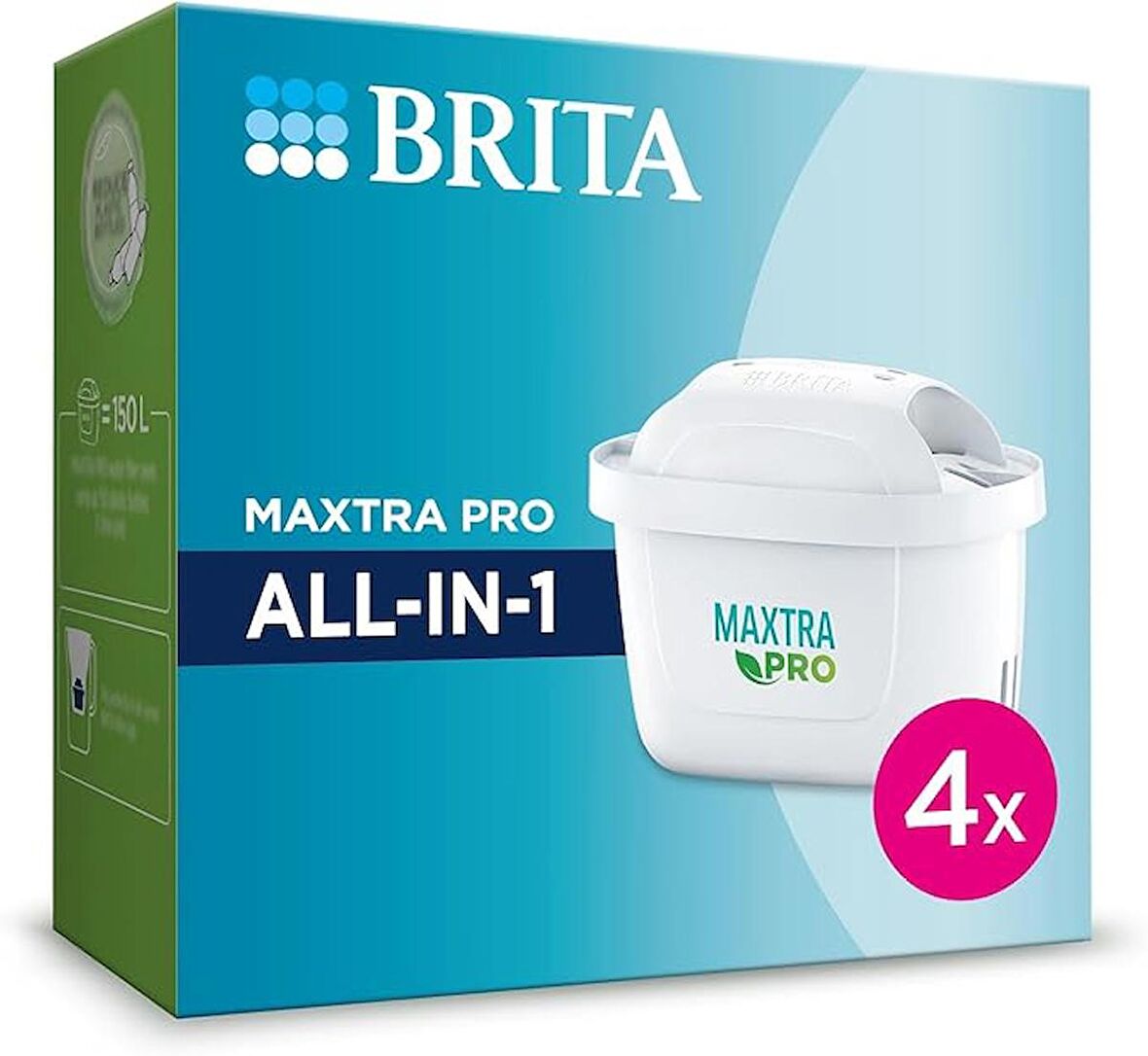 BRITA MAXTRA PRO ALL-IN-1 Yedek Su Arıtma Filtresi, 4’lü