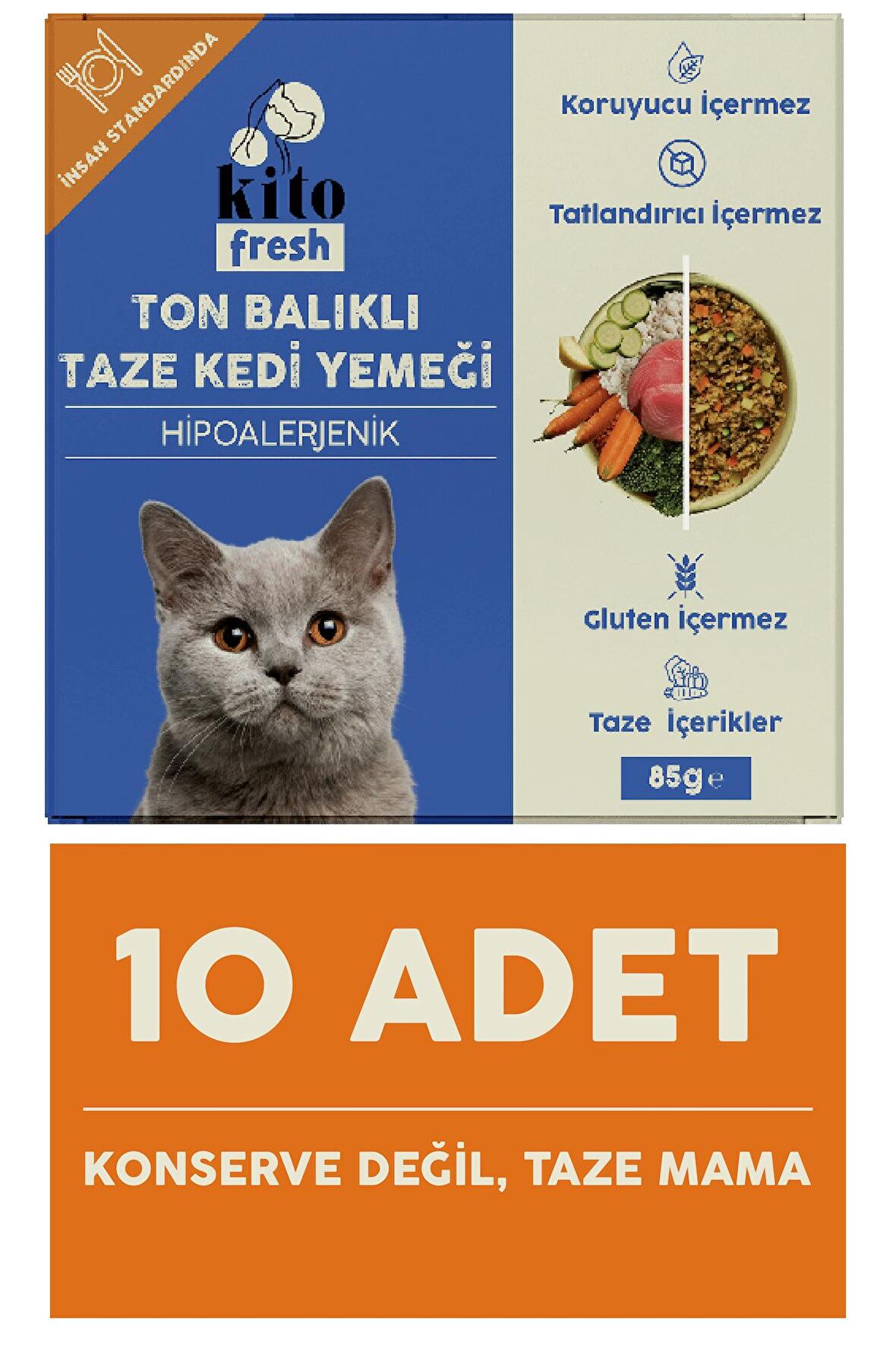 Ton Balıklı Kedi Kito Fresh X 10 (850 gr)