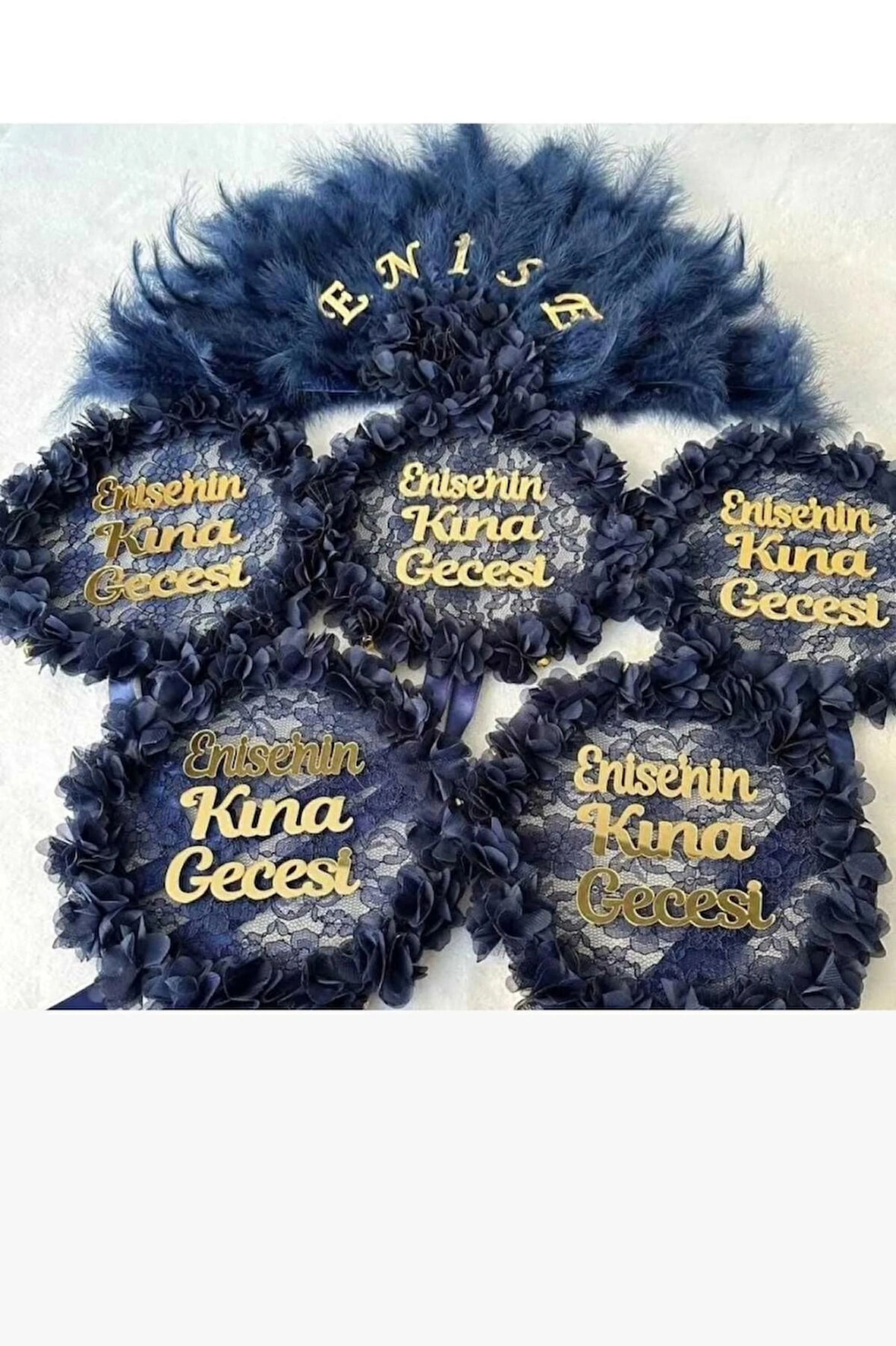 Gelin Yelpazesi ve Gelin tefi Kına Malzemesi 1 Yelpaze 5 Adet Tef Kına Malzemesi