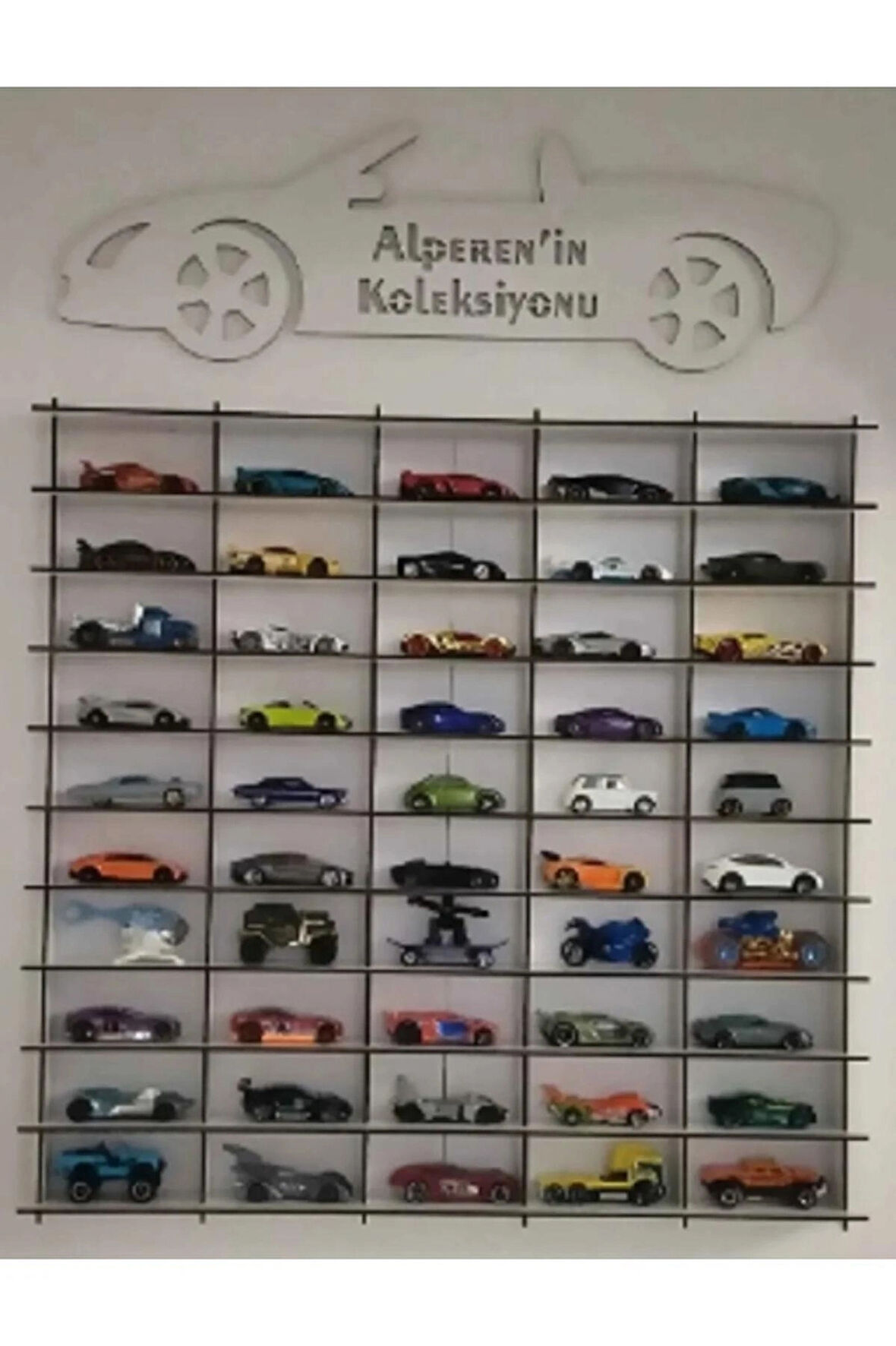 Oyuncak Araba Rafı 50'li 1/64 (hotwheels Ve Matcbox Arabaları Için Uygundur)