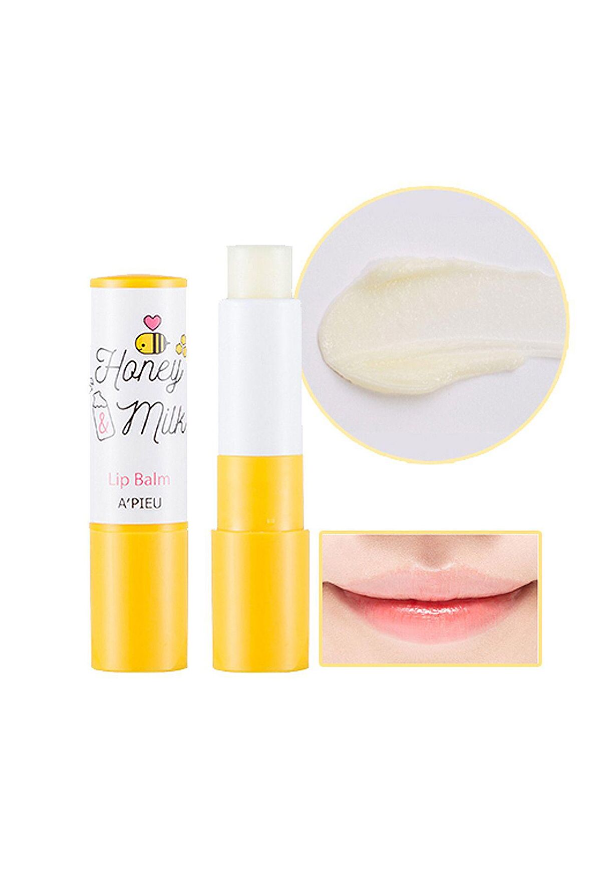 Süt ve Bal Özlü Nemlendirici Dudak Balmı APIEU Honey & Milk Lip Balm