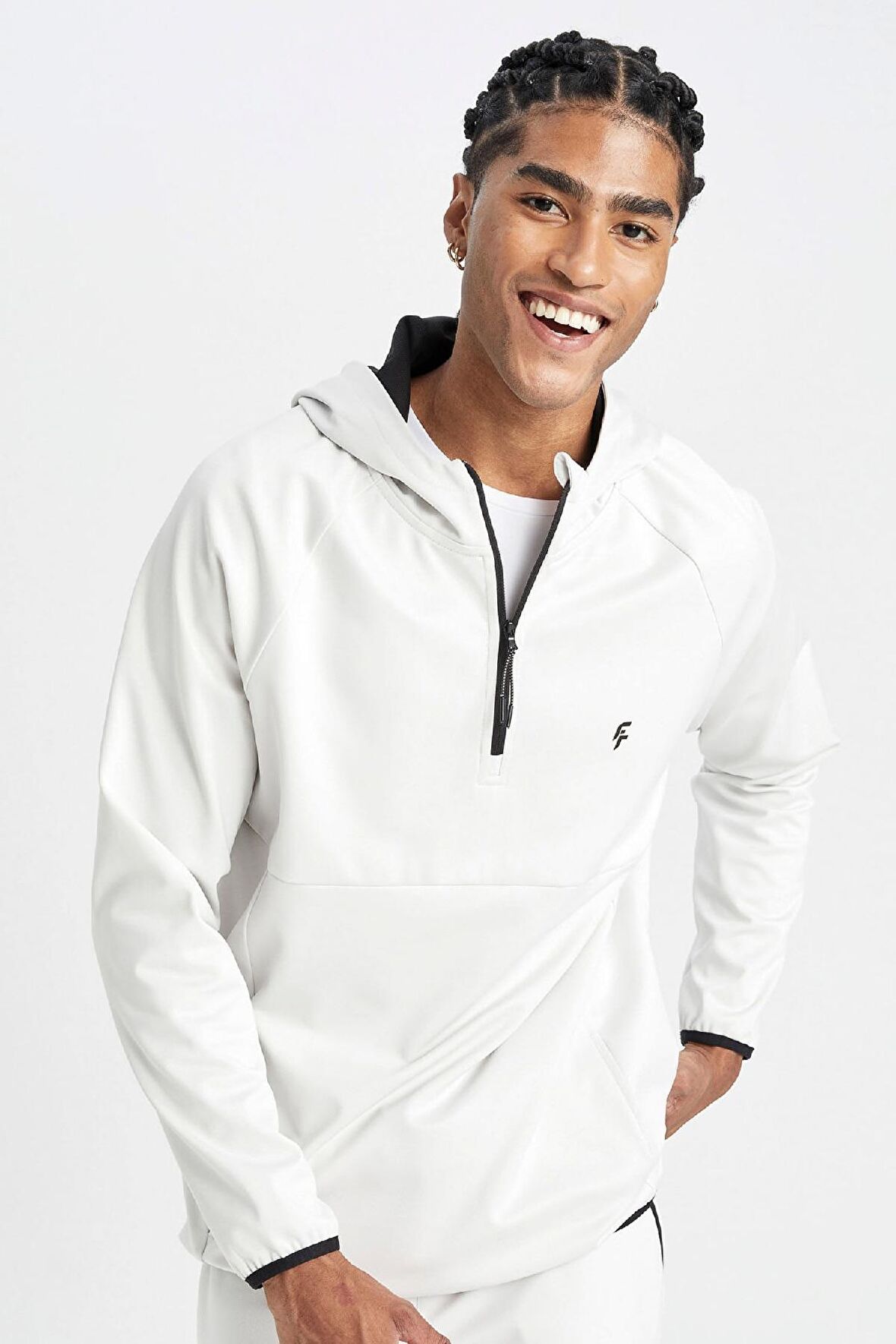 DeFactoFit Standart Fit Kapüşonlu Pike Sporcu Sweatshirt C9181AX24AUGR493