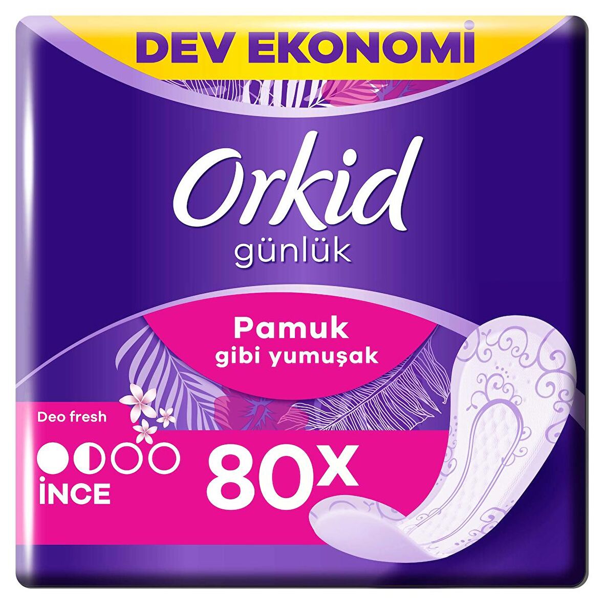 Orkid Yaprak Pamuksu Günlük Ped Deo Fresh Dev Ekonomi Paketi 80 Ped