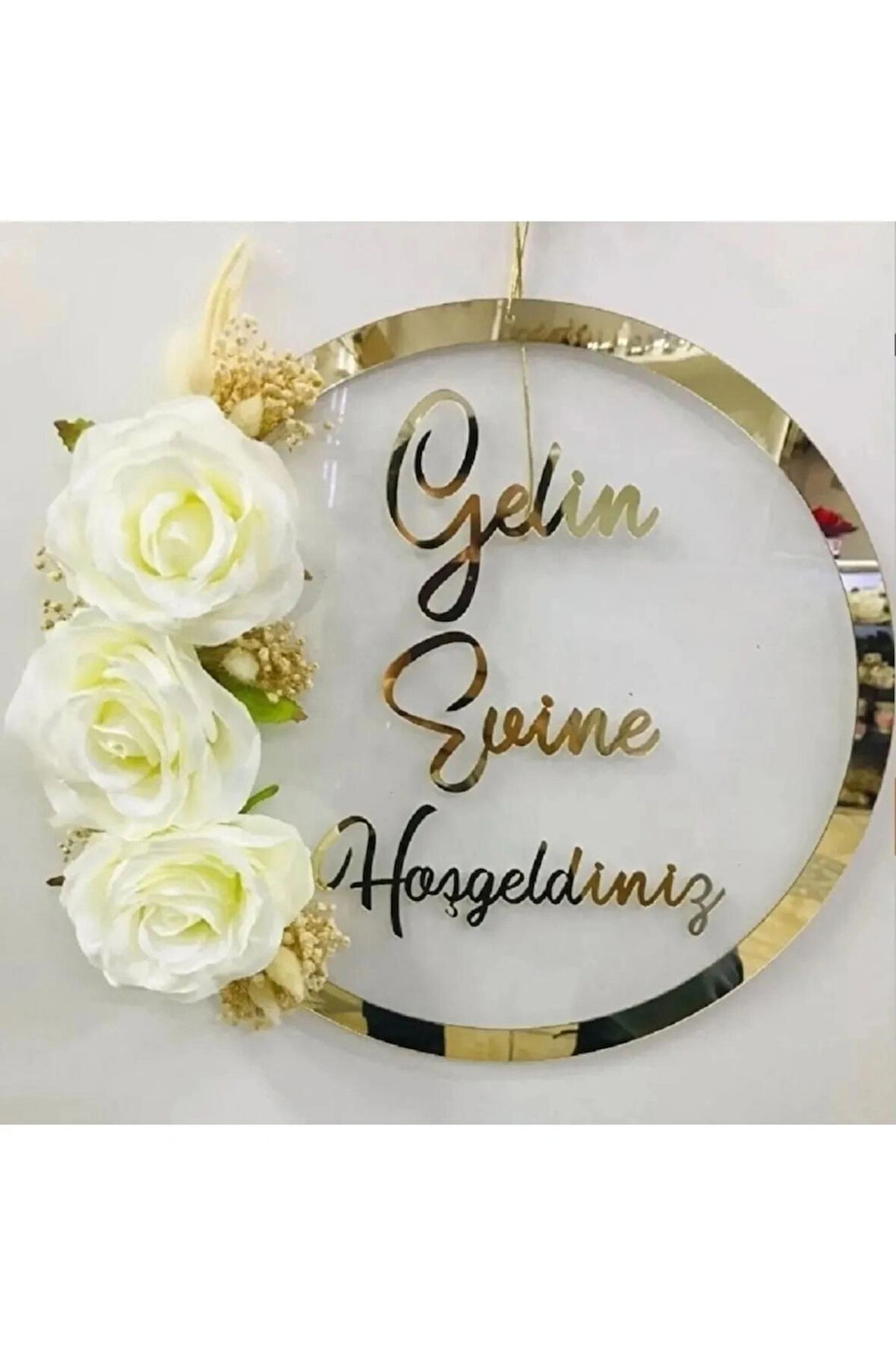Gelin Evine Hoşgeldiniz Kapı Süsü Duvar Süsü Masa Dekoru 24 cm Çapında