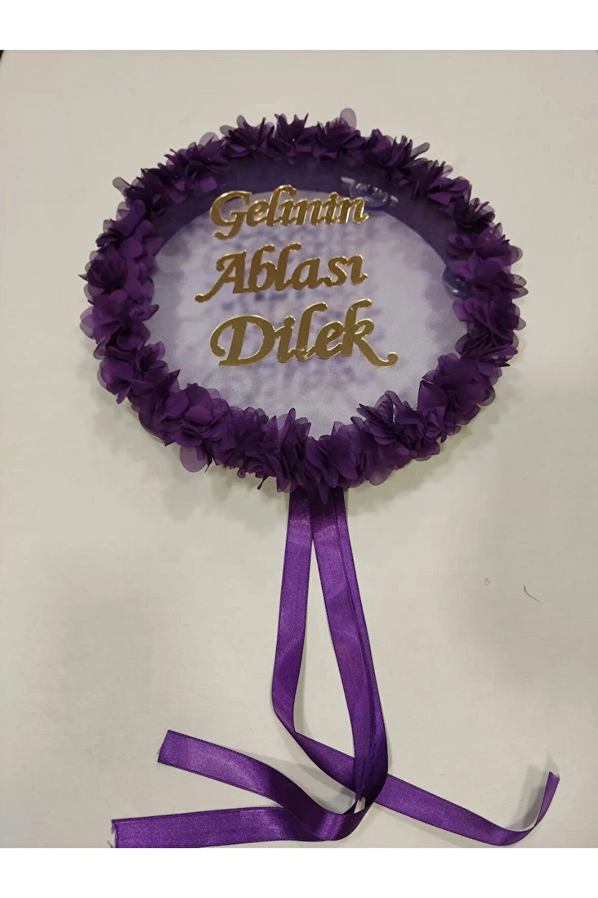 Gelinin Ablası İsme Özel Lazer Güllü Deri Tef Kına Gecesi Malzemesi Kına Tefi Tüllü Tef