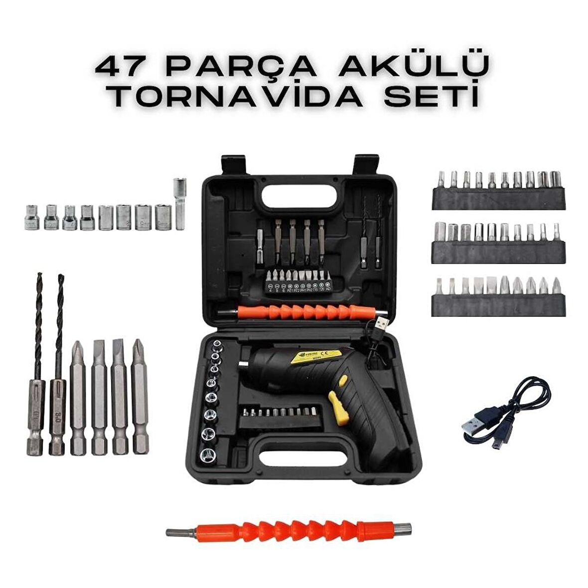 Hegi 47 PARÇA AKÜLÜ TORNAVİDA SETİ HEGİ