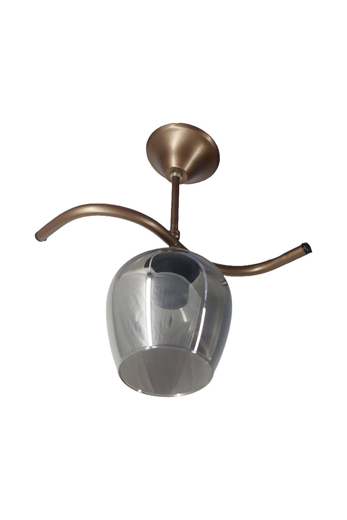 Fuji Bronz Tekli Füme Camlı Avize | Kaliteli Modern Metal Avize