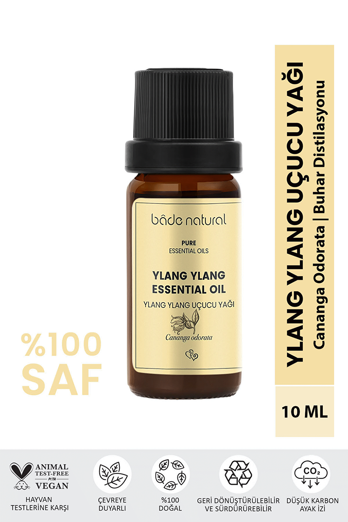 Bade Natural Ylang Ylang Uçucu Yağı %100 Saf 10 ml