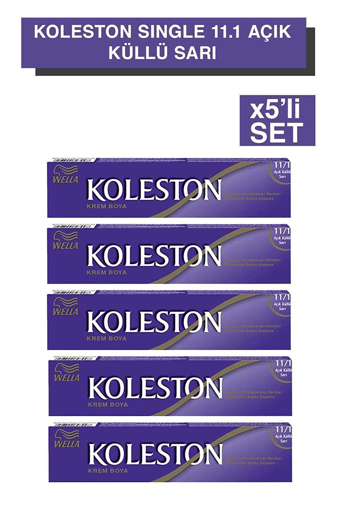 Koleston Single Tüp Boya 11/1 Açık Küllü Sarı x5'li Set